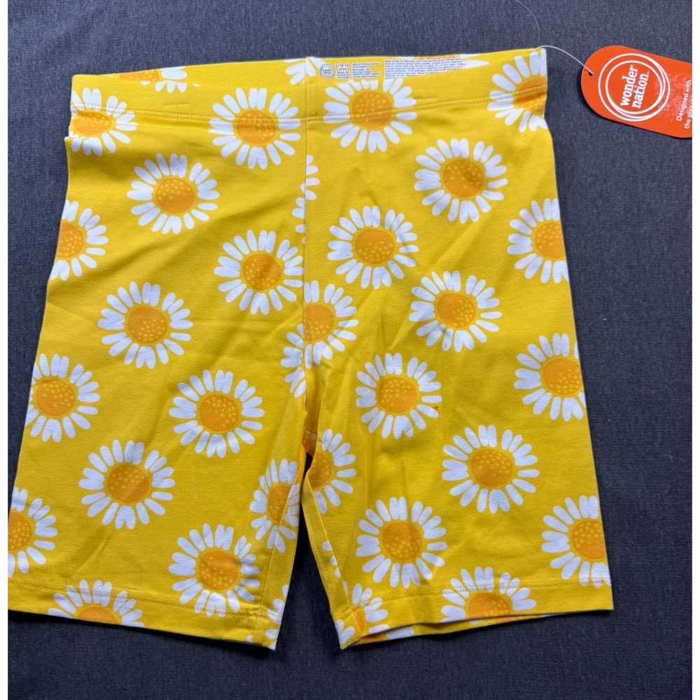 Wonder‎ Nation Girls' Plus Bike Shorts - Yellow Daisy Print - Size L (10-12)